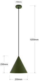 Lampada a sospensione ETNA II con cavo 1xE27/15W/230V Ø 25 cm verde