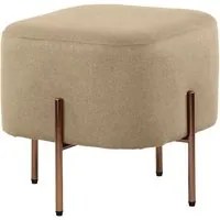 Pouf poggiapiedi Kate quadrato in tessuto beige