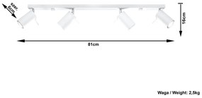 Apparecchio da soffitto bianco 4L Etna - Nice Lamps