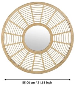Eglo 425029 - Specchio da parete MITSUKE Ø 55 cm in bambù