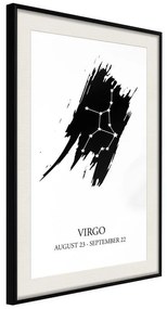 Poster  Zodiac: Virgo I  Cornice Quadri Cornice nera con pass-partout, Larghezza x Altezza Home decor 40x60