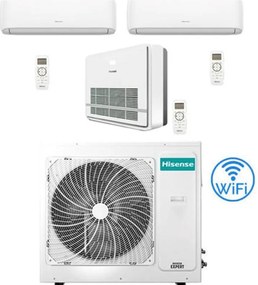 Climatizzatore Condizionatore Hisense R32 Trial Split Inverter Hi Comfort Wifi + Console 12000 + 12000 + 18000 BTU con U.E. 5AMW105U4RQC Classe A++/A+