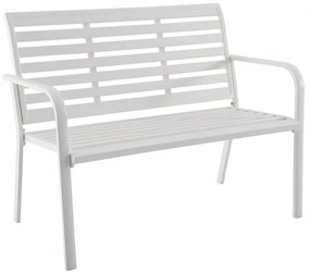 Panchina Centra NATERIAL con braccioli in alluminio con seduta in alluminio bianco
