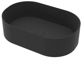 Lavabo da appoggio Kros ovale in ceramica L 55 x H 14 x P 38 cm nero