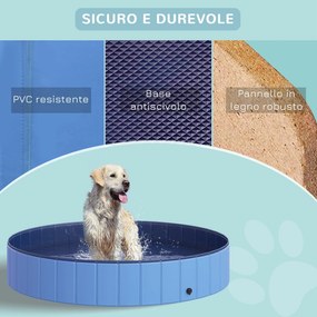 Piscina Pieghevole per Cani in PVC Azzurro Ø160x30h cm...