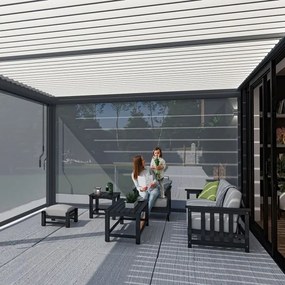 Pergola bioclimatica Ombréa addossata 4x6M in alluminio