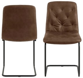 Set di 2 sedie da pranzo in similpelle marrone Kira - Actona