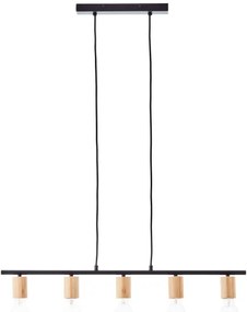 Brilliant - Lampadario a sospensione KERRY su cavo 5xE27/40W/230V nero/bambù