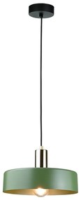 Lampadario a sospensione con filo HAKI 1xE27/60W/230V verde/nero/cromo lucido