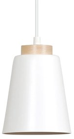 Lampadario a Sospensione in Acciaio e Legno BOLERO White