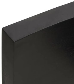 Ripiano muro grigio scuro 200x30x6 cm massello rovere trattato