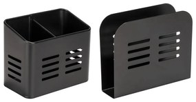 Set portaposate e portatovaglioli in metallo Black Outdoor Kitchen Baco - Wenko