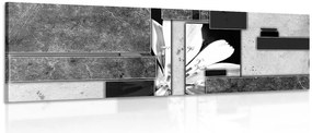 Quadro su tela – Astrazione floreale in bianco e nero