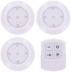 Solight WL906 - Set da 3 lampade dimmerabili a LED con telecomando (alimentazione 3×AAA)
