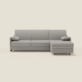 Primula divano letto angolare con materasso H18 cm - penisola contenitore in tessuto smacchiabile T05