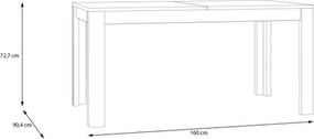 Tavolo Allungabile 90x160-206 Cm Da Arredo Interno Lehman Rovere Nero