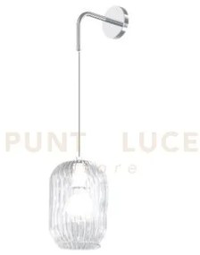 Applique regolabile cromo 1 luce vetro trasparente 1181cr-a-tr