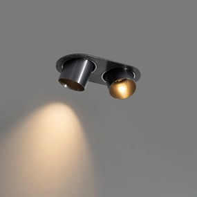 Faretto da incasso rotondo colore canna di fucile GU10 50mm 2 luci - Installa