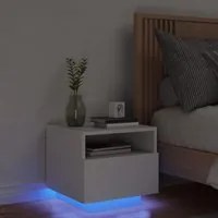 Comodino con Luci LED Bianco 40x39x37 cm 836798