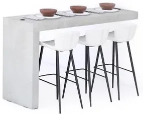 Penisola Evolution 180x60, Grigio Cemento con Caricatore Wireless