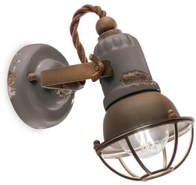 Applique 1 luce con gabbia loft vintage tortora c1675/1vit