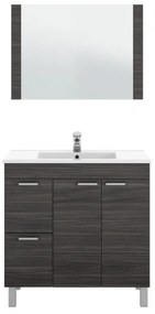 Mobile bagno 80x45x80h con specchio, grigio