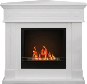 Camino a bioetanolo angolare biocamino da terra ad angolo FORD Bianco L110 x P63 x H102