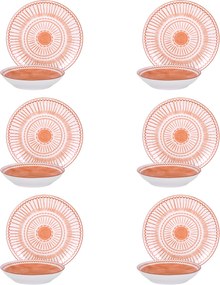 Servizio 12 piatti porcellana Oretha rosso