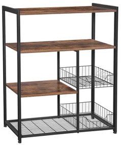 Scaffale a ripiani per cucina MARGE marrone/nero