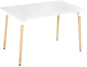 Tavolo da pranzo bianco e legno chiaro 120 x 80 cm NEWBERRY Beliani