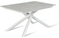 Tavolo allungabile cemento bianco-bianco 90 cm x 140- 190 cm H. 76 cm