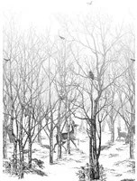 Isidore Leroy Carta da parati panoramica Forêt enchantée - Noire/ Blanc