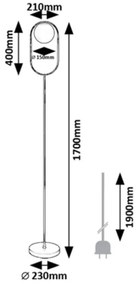 Rabalux 71139 - Lampada con piedistallo GHITA 1xE27/20W/230V