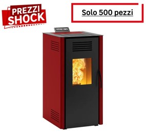 Stufa a pellet ventilata VIESTE 7 PLUS 7.3 kW rosso