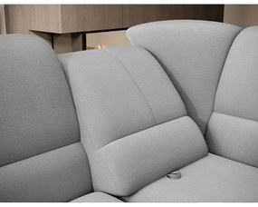 Divano angolare grigio allungabile/con contenitore (con penisola a destra/a L) e rivestimento in velluto Siber – ELTAP