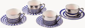 Set tazzine da caffè in porcellana con piattino Aunty, set da 8