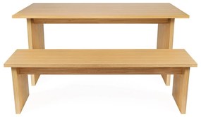 Tavolo da pranzo con piano in rovere 90x160 cm Stripe - Woodman