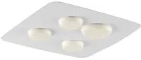 Plafoniera In Ferro Laccato Bianco Led Integrato Luce Naturale 2700 Lumen