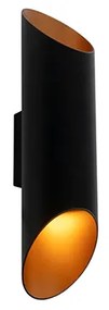 Applique moderna nera con interno dorato 9,6 cm - Organo