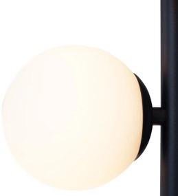 Lampada a Sospensione di Design Nera con Vetro Satinato a 5 Luci - Vertical