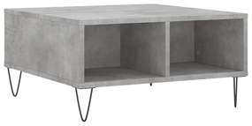 Tavolino da salotto grigio cemento 60x60x30cm legno multistrato