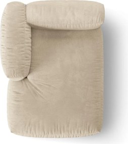 Parte divano componibile beige (con penisola a sinistra) con rivestimento in velluto Martina – Micadoni