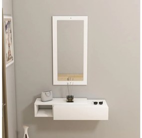 Mensola + specchio a parete VIEN bianco