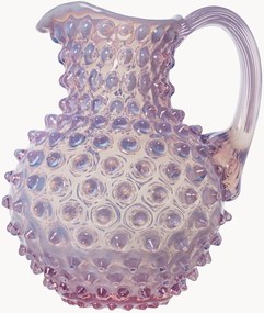 Brocca in vetro soffiato Hobnail