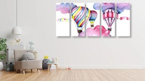 Quadri 5 pezzi – Palloncini nel vento