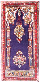Sarouk Tappeto persiano 130 x 60 Blu (Iran) Annodato A Mano
