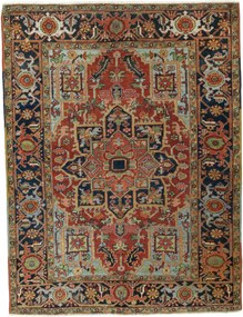 Heriz Tappeto 200x150 Rosso (Iran) Annodato A Mano
