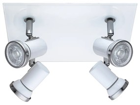 Spot Moderno Tamara 1 In Acciaio Bianco 4 Luci Gu10 3W Ip44