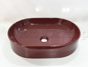 Nic Pin 001714 Lavabo Rettangolare Da Appoggio Colorato 55x37 Cm Ciliegia Lucido