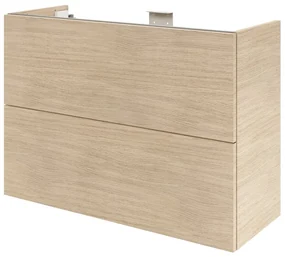 Mobile da bagno sotto lavabo SENSEA Neo Frame rovere naturale lucido L 90 x H 64 x P 35 cm 2 cassetti, lavabo non incluso